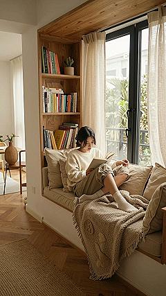 Integrating a Recessed Reading Nook and Desk Space