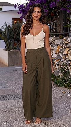 Styling Olive Green Wide Leg Trousers For Warm Weather