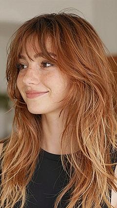 Maintaining Soft Copper Blonde Hair With Shaggy Layers