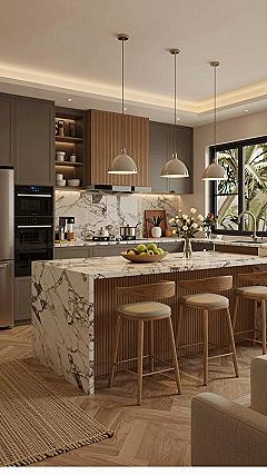 Creating an Open Flow Between Kitchen and Living Room Media Spaces