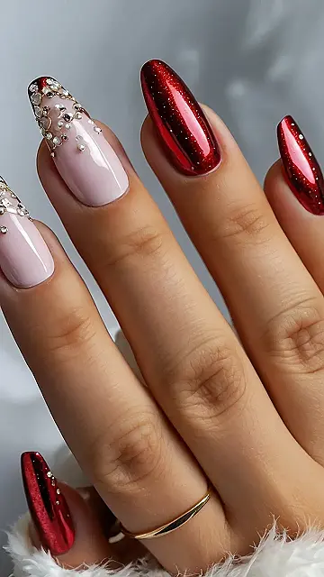 Frosted Cranberry Nails