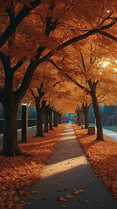 Golden Autumn Path: