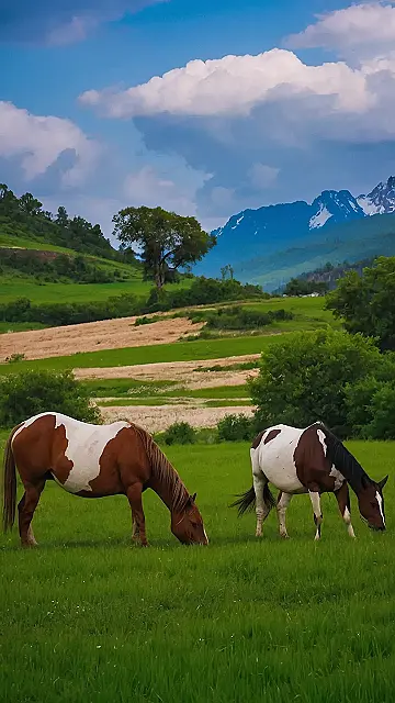 Horses and Hills: A Peaceful View