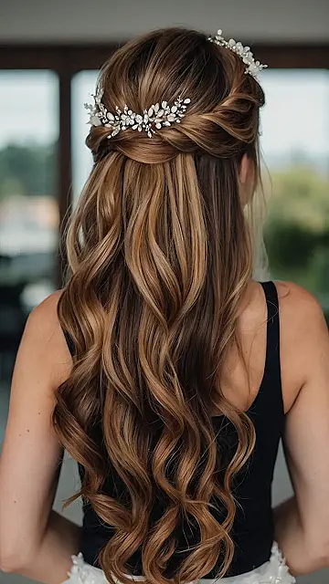 Sophisticated Half Up Half Down Bridal Styles for Every Wedding Theme