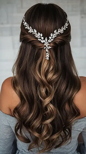 Half Up Half Down Wedding Hairstyles for a Flawless Bridal Look