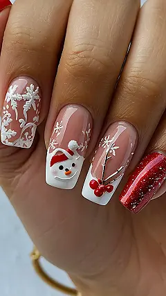 Festive Red Nail Art