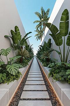 Modern Minimalist Tropical Courtyard Garden Ideas