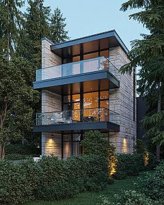 Elegant Micro-Home: Stone & Steel Architectural Marvels