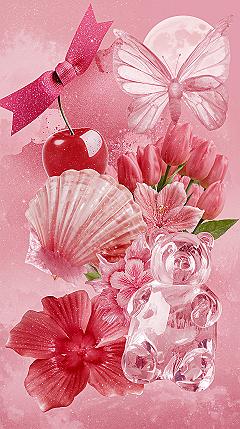 Dreamy Pink Aesthetic Collage: Cute Home Screen Wallpaper Ideas