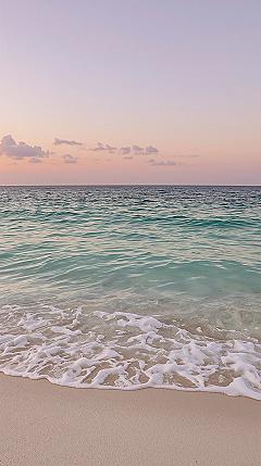 Dreamy Pastel Beach Sunset iPhone Wallpaper: Serene Ocean Hues