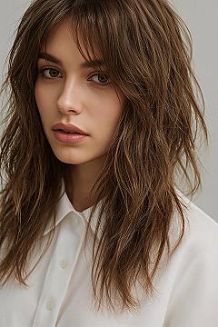 Effortless Long Shaggy Hair with Curtain Bangs: Your 2025 Style Upgrade
