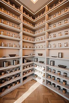 Modern U Pantry Design: Chic Apartment Kitchen Organization