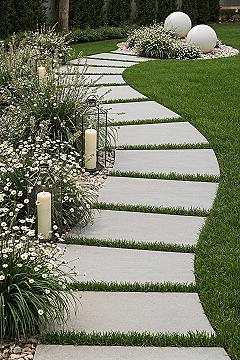 Serene White Stone Garden Oasis: Beautiful Landscape Ideas