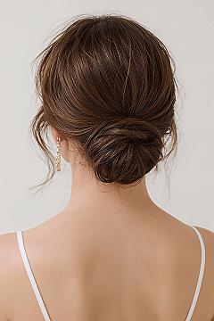 Elegant Low Bun Updo: Timeless Wedding Hair for 2024 Brides