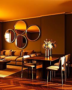 Elegant Dark Beige Living Room: Sophisticated Modern Decor