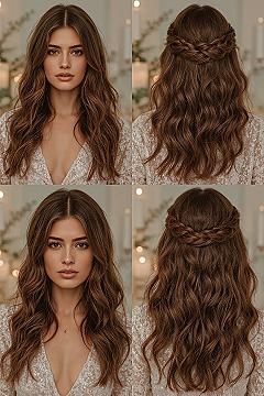Elegant Half Up Curls: The Ultimate Brunette Wedding Hairstyle