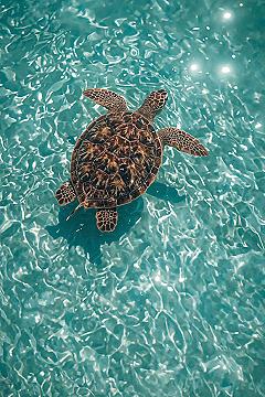 Serene Sea Turtle: Aesthetic Summer Wallpaper for Your Phone