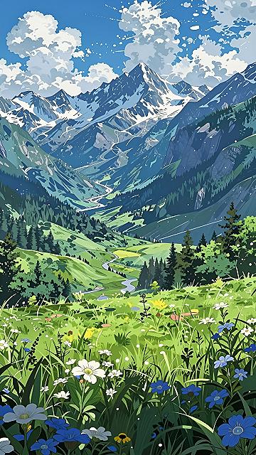 Understanding Anime Mountain and Floral Landscapes