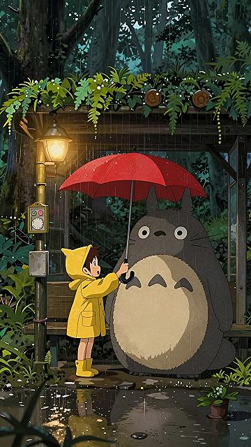 Creating a Rainy Bus Stop Scene with Totoro Wallpapers