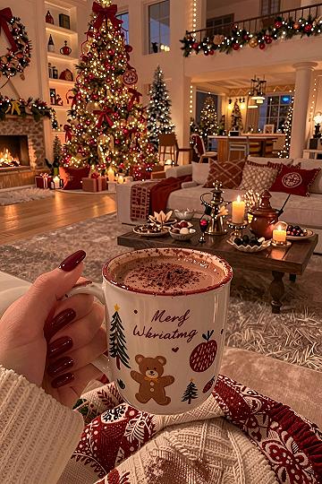 Creating a Warm Christmas Aesthetic with Hot Cocoa and Festive Mugs
