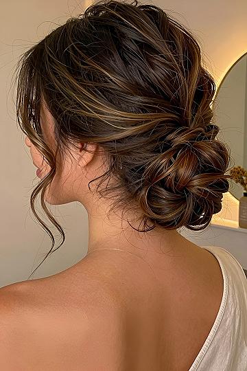 Creating a Textured Low Chignon for Formal Events