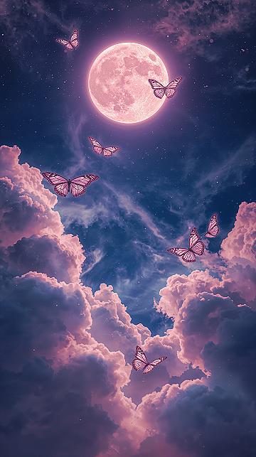 Enchanting Moon & Butterfly Phone Wallpaper Ideas
