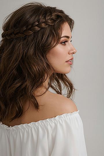 Chic Half Up Half Down Bridal Styles for Brunettes with Braids