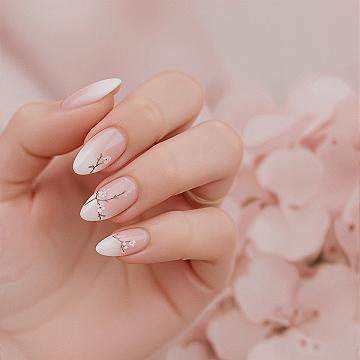 Elegant Ombre Almond Nails: March Spring Floral Designs