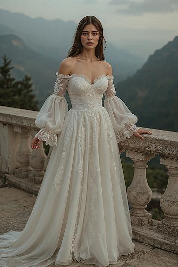 Ethereal Corset Bridal Gowns for a Fairie Wedding Fantasy