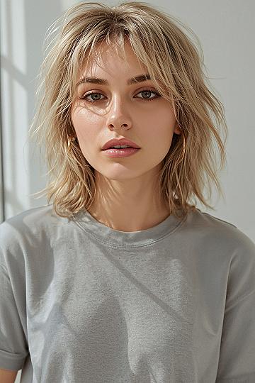 Blonde Bob Transformation: Voluminous Shaggy Layers for a Fresh Look