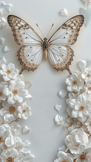 Enchanting Pink Butterfly Art: Trending Wallpaper for Ladies