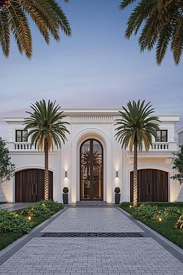 Dream White Modern House Exterior: Luxury Residential Architecture