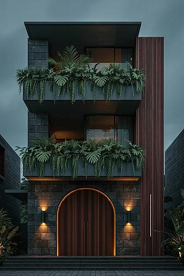Ultra Luxury Villa: Modern Exteriors with Stunning Green Facades