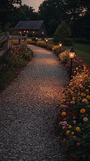 Charming Farmhouse Garden Lighting for Inviting Walkways