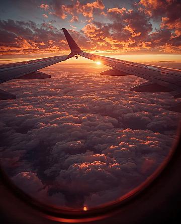 Bon Voyage Views: Golden Hour Airplane Window Aesthetic for Italy Travel