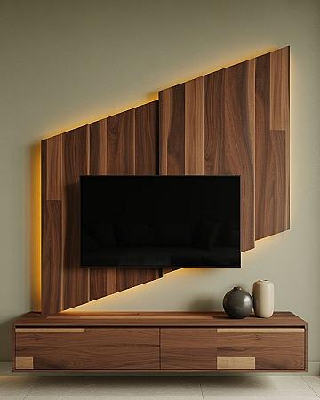 Sleek Floating TV Unit & Wall Panel for Modern Home Interiors