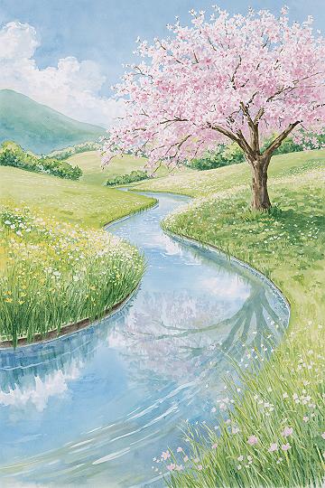 Dreamy Springtime Watercolor: Artistic iPhone Wallpapers