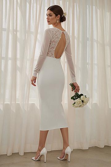 Classy Civil Wedding Dress Inspiration: Sophisticated Midi Style
