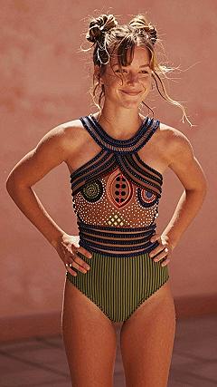 Styling Beaded One-Piece Swimsuits for Resort Trips