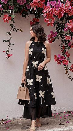 Sleeveless Floral Frock Options for Warm Days