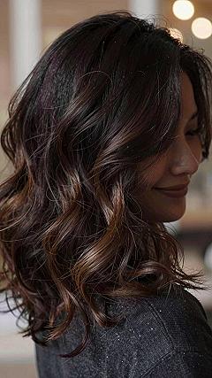 Adding Cinnamon Highlights to Dark Auburn Curls for Winter