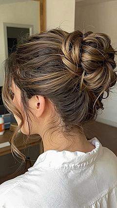 Textured Braided French Twist Low Bun