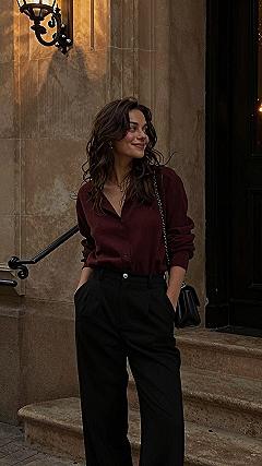 Why a Burgundy Top Complements a Brown Maxi Skirt