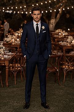 Classy Navy Blue Groom Suit: Wedding Reception Style Guide