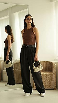 Elegant Workwear: Chic Wide Leg Trousers for Women
