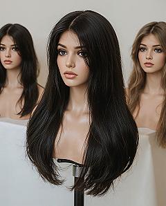 Trendy Korean Butterfly Haircut Wig: Long Black Layers