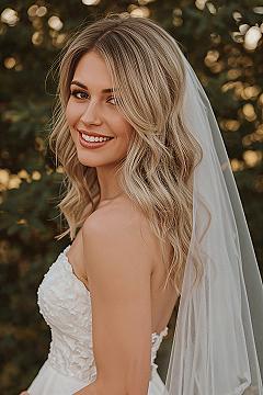 Beautiful Half Up Half Down Wedding Hair with Accessories