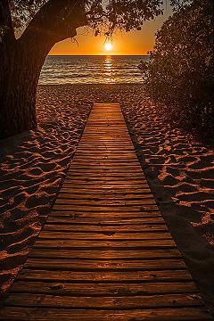 Serene Sunset Paths: Peaceful Places Aesthetic for Ultimate Calm
