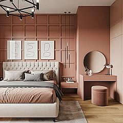 Chic Beige Master Room Aesthetic: Panelled Walls & Apartment Decor Inspiration