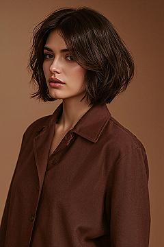 Sleek Brunette Bob: The Polished Blunt Cut for Timeless Model Hair